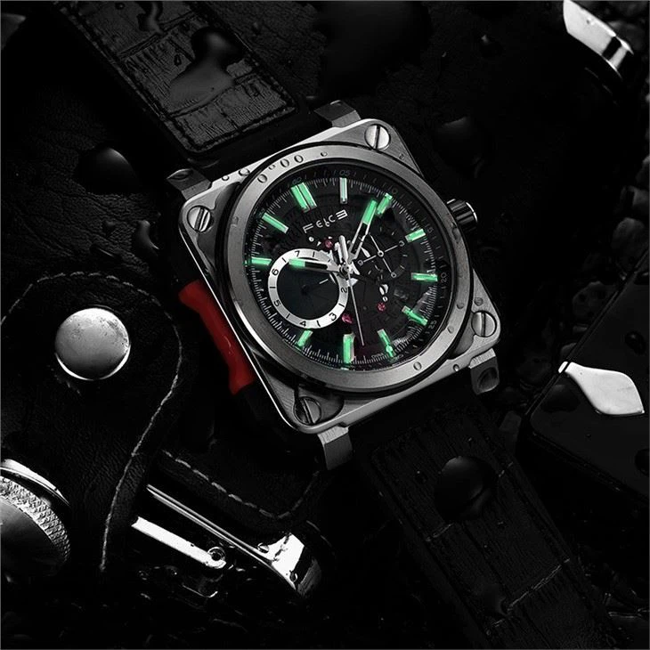 Men Square Automatic Mechanical Watch